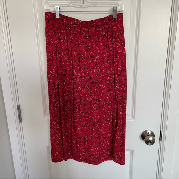 Red Cheetah Print Midi Skirt - Picture 2 of 5